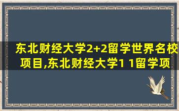 东北财经大学2+2留学世界名校项目,东北财经大学1 1留学项目